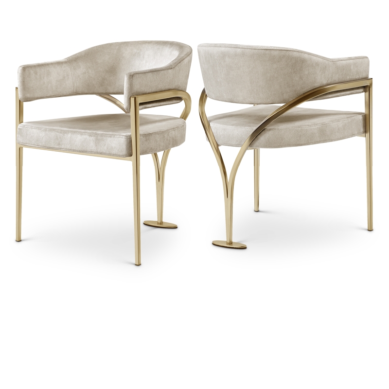 Pemberly Row Contemporary Stone Velvet Dining Chair (Set of 2)