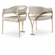 Pemberly Row Contemporary Stone Velvet Dining Chair (Set of 2)
