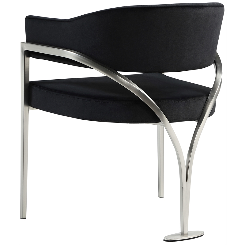 Pemberly Row Contemporary Black Velvet Dining Chair (Set of 2)