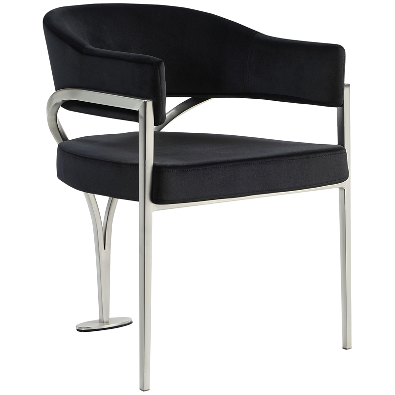 Pemberly Row Contemporary Black Velvet Dining Chair (Set of 2)