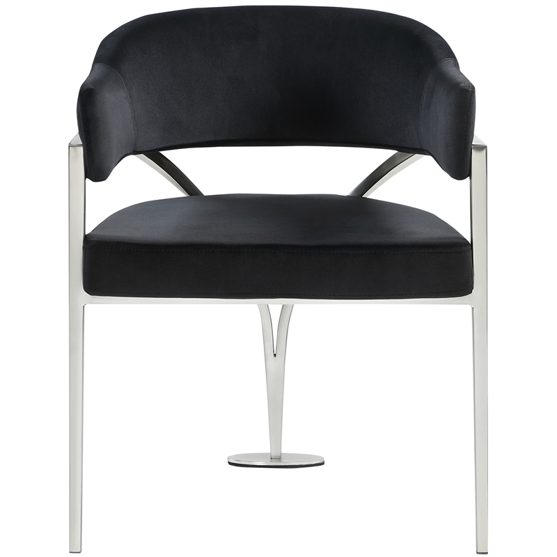 Pemberly Row Contemporary Black Velvet Dining Chair (Set of 2)