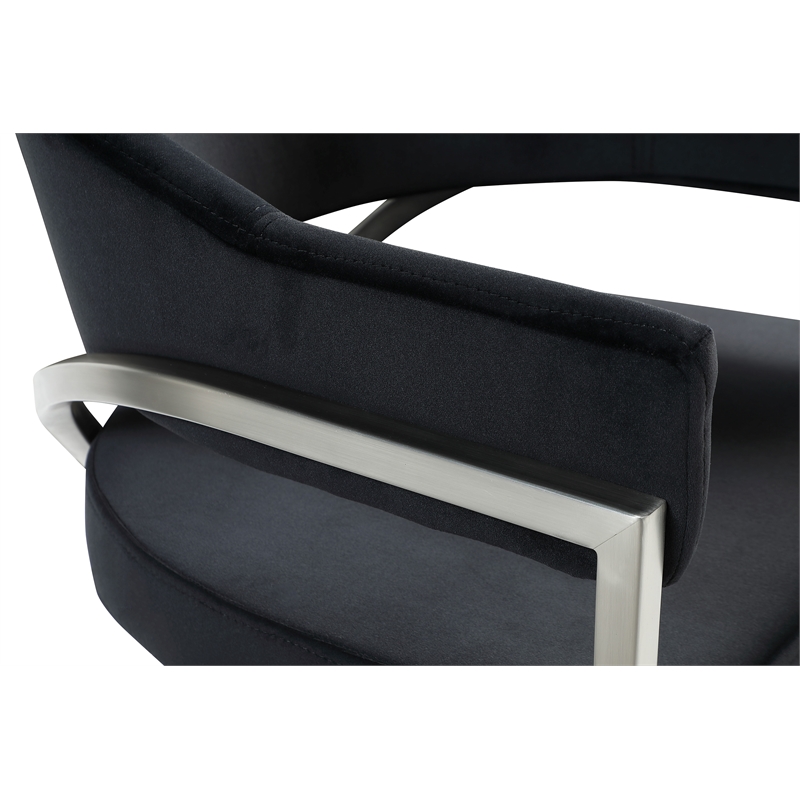 Pemberly Row Contemporary Black Velvet Dining Chair (Set of 2)