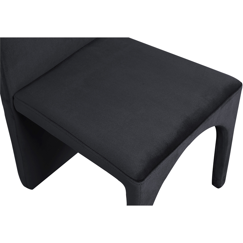 Pemberly Row Modern Black Velvet Dining Side Chair (Set of 2)