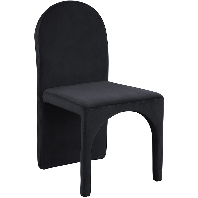 Pemberly Row Modern Black Velvet Dining Side Chair (Set of 2)