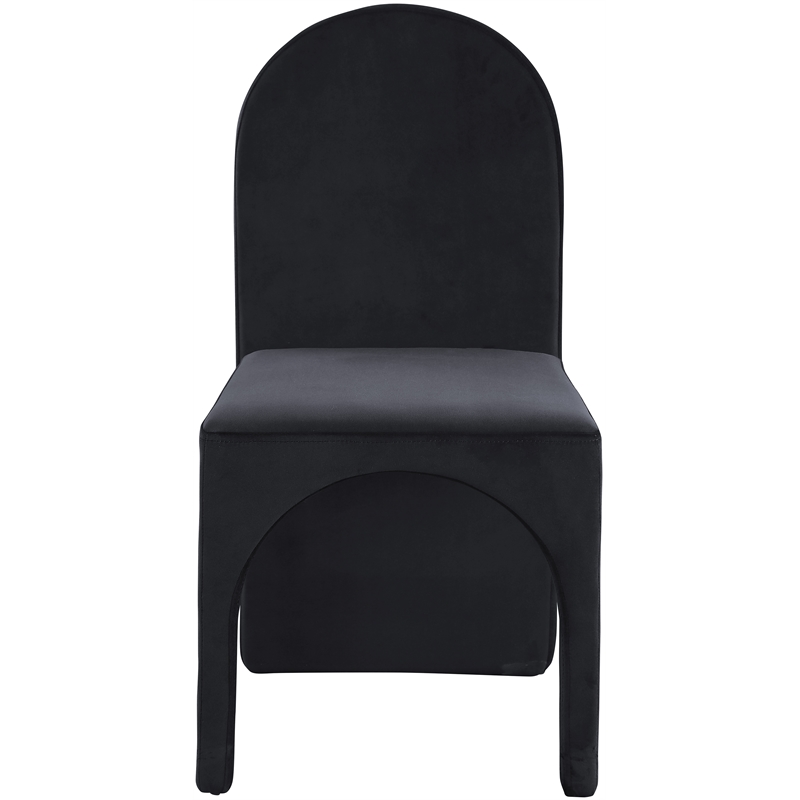Pemberly Row Modern Black Velvet Dining Side Chair (Set of 2)