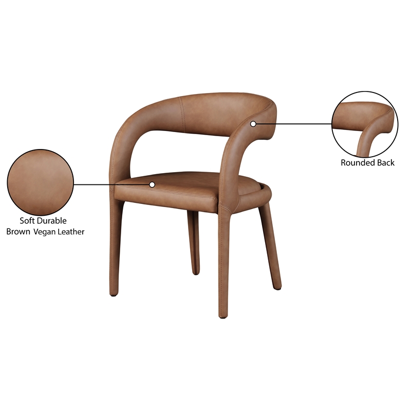 Pemberly Row Modern / Contemporary Brown Vegan Leather Dining Chair