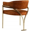 Pemberly Row Contemporary Cognac Velvet Dining Chair (Set of 2)