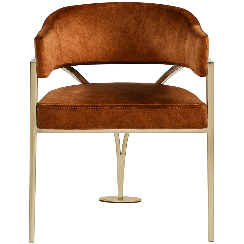 Pemberly Row Contemporary Cognac Velvet Dining Chair (Set of 2)