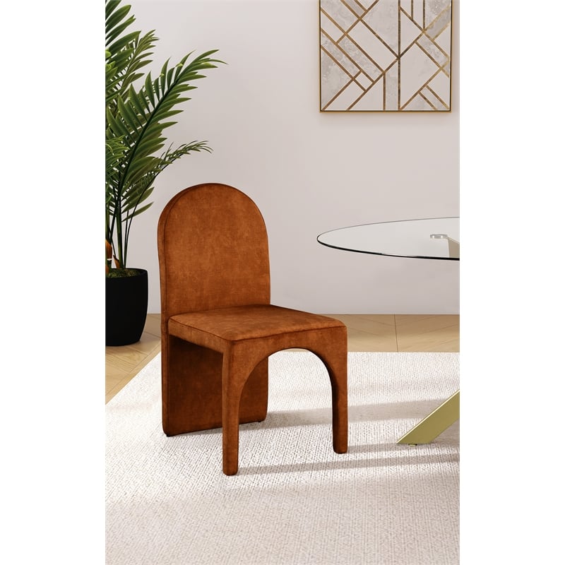 Pemberly Row Modern Cognac Velvet Dining Side Chair (Set of 2)