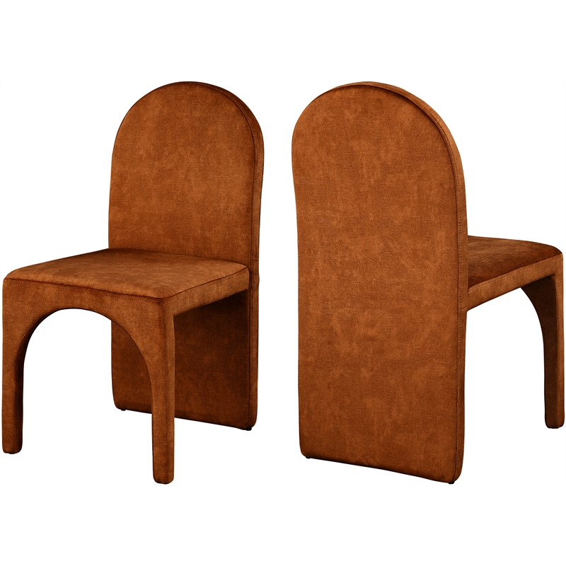 Pemberly Row Modern Cognac Velvet Dining Side Chair (Set of 2)
