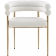 Pemberly Row Modern Cream Boucle Fabric Dining Chair (Set of 2)