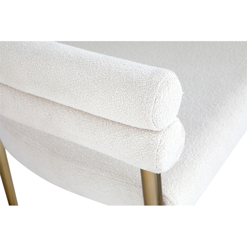 Pemberly Row Modern Cream Boucle Fabric Dining Chair (Set of 2)