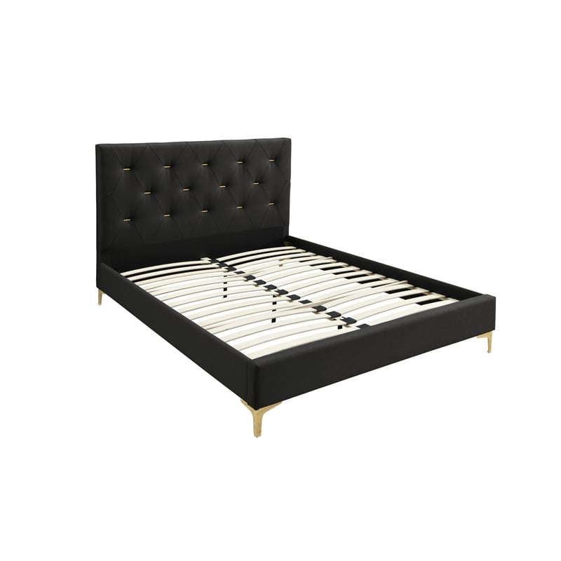 Pemberly Row Modern Mid-Century Modern Platfoam Bed Queen Size