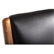 Pemberly Row Faux Leather & Wood Lounge Chair & Ottoman in Black/Walnut