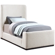 Pemberly Row Modern / Contemporary Cream Finish Fabric Twin Bed