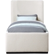 Pemberly Row Modern / Contemporary Cream Finish Fabric Twin Bed