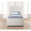 Pemberly Row Modern / Contemporary Cream Finish Fabric Twin Bed