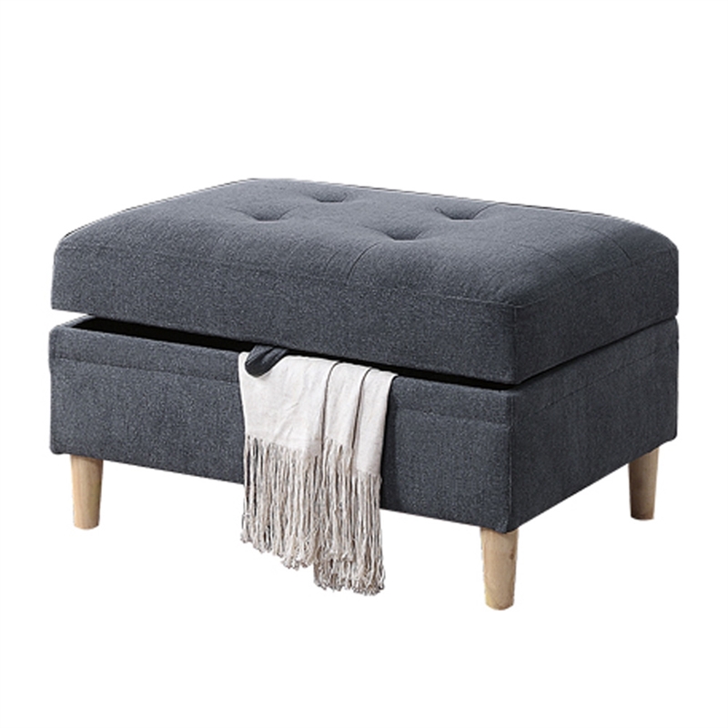 Pemberly Row Contemporary 3-Piece Sectional Sofa in Charcoal