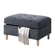 Pemberly Row Contemporary 3-Piece Sectional Sofa in Charcoal