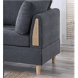Pemberly Row Contemporary 3-Piece Sectional Sofa in Charcoal