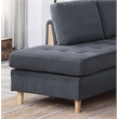 Pemberly Row Contemporary 3-Piece Sectional Sofa in Charcoal