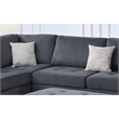 Pemberly Row Contemporary 3-Piece Sectional Sofa in Charcoal