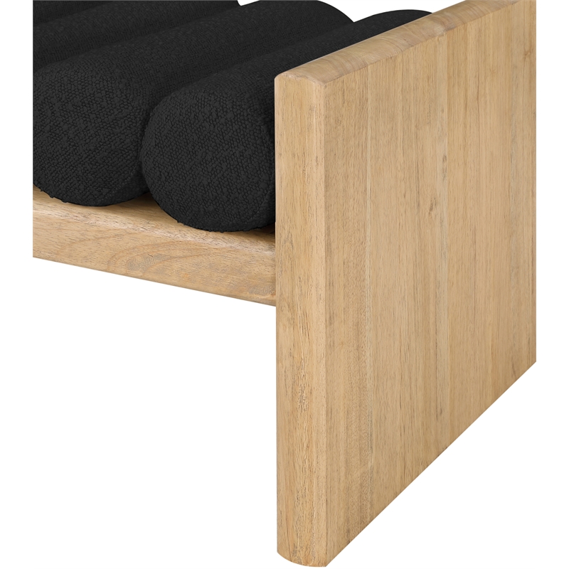 Pemberly Row Modern / Contemporary Luxurious Black Boucle Fabric Bench