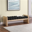 Pemberly Row Modern / Contemporary Luxurious Black Boucle Fabric Bench