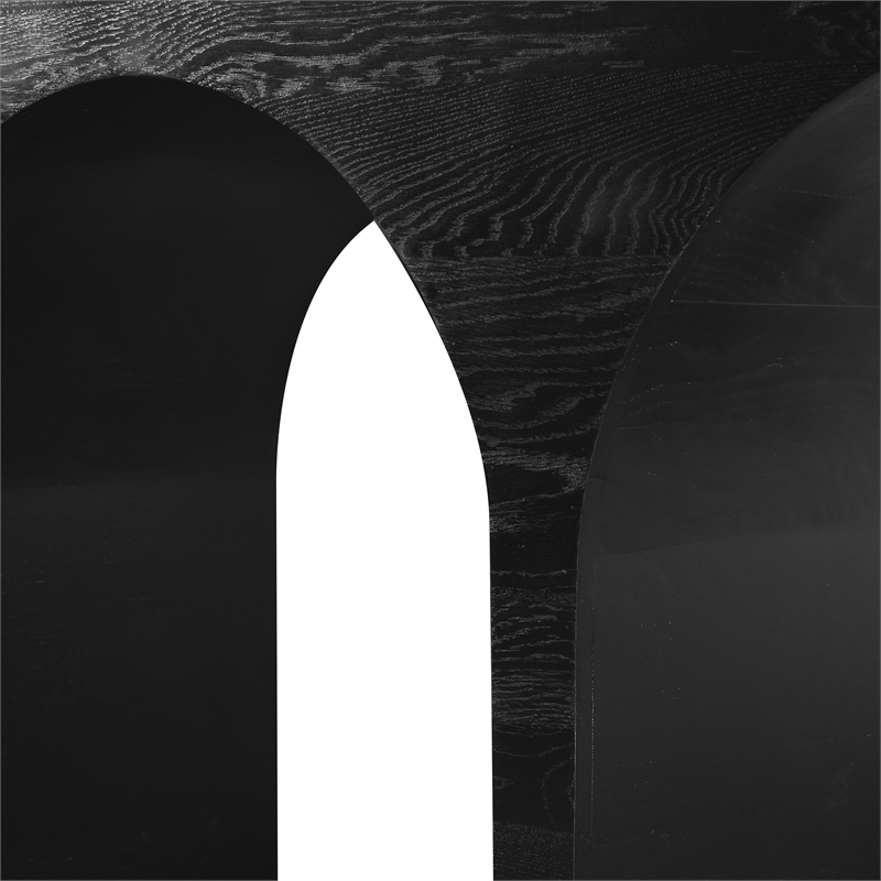 Pemberly Row Modern / Contemporary Black Finish Oak Console Table