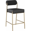 Pemberly Row Modern Black Vegan Leather / Boucle Counter Stool