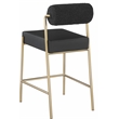 Pemberly Row Modern Black Vegan Leather / Boucle Counter Stool