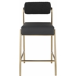 Pemberly Row Modern Black Vegan Leather / Boucle Counter Stool