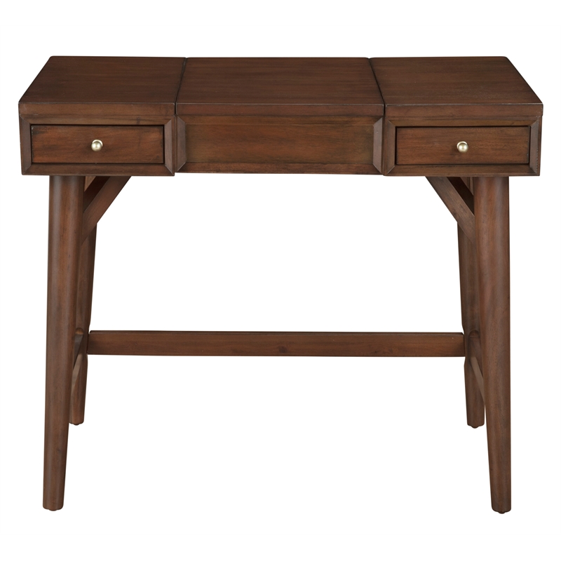 Pemberly Row Modern / Contemporary Bedroom Vanity in Walnut Finish