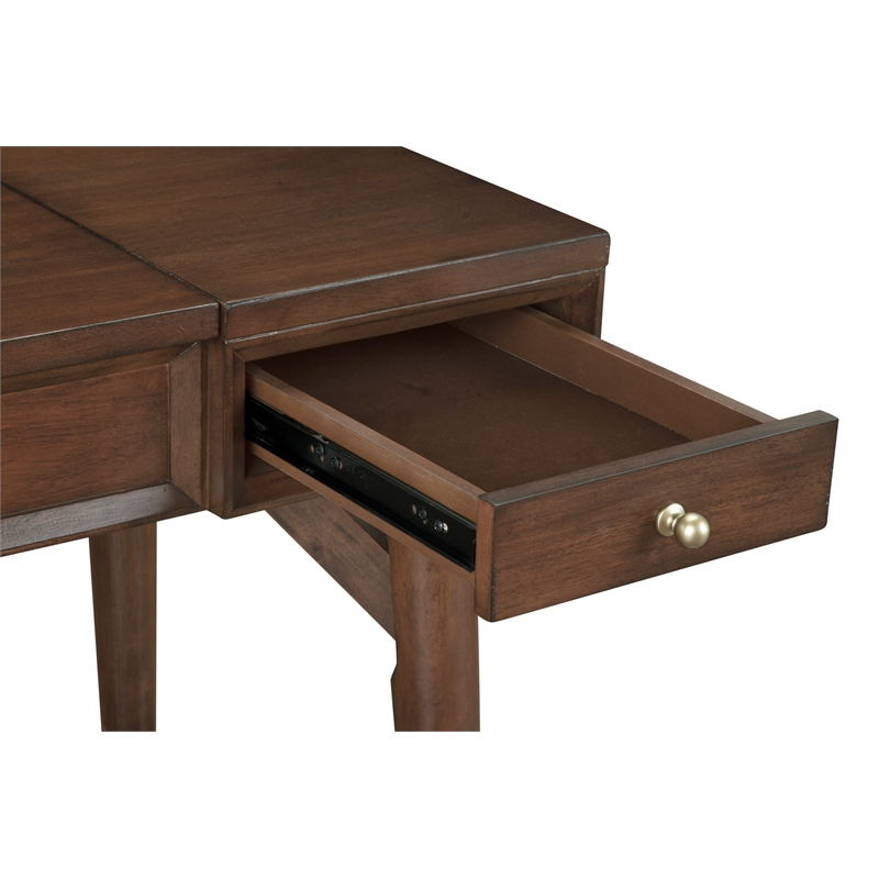 Pemberly Row Modern / Contemporary Bedroom Vanity in Walnut Finish
