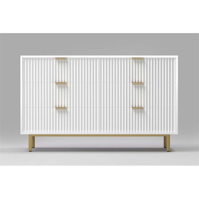Pemberly Row Modern / Contemporary 6 Drawer Dresser in White