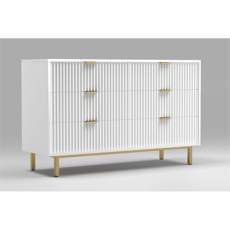 Pemberly Row Modern / Contemporary 6 Drawer Dresser in White
