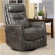 Pemberly Row Polyester/PU Power Swivel Glider Recliner in Flint Gray