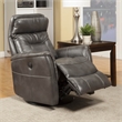 Pemberly Row Polyester/PU Power Swivel Glider Recliner in Flint Gray