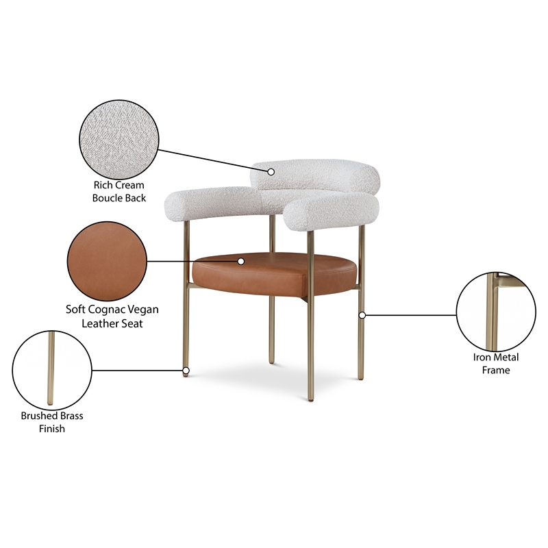 Pemberly Row Modern / Contemporary Cognac Dining Chair (Set of 2)