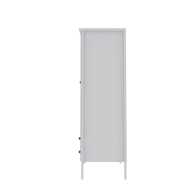 Pemberly Row Modern 2-Drawer Wood Full Wardrobe Armoire in White