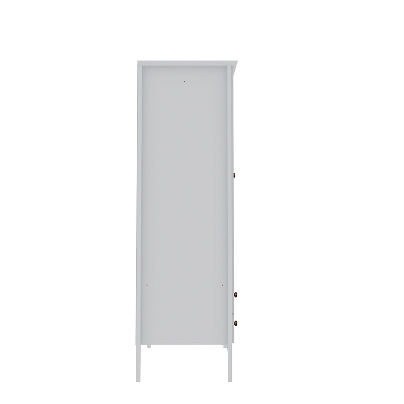 Pemberly Row Modern 2-Drawer Wood Full Wardrobe Armoire in White