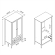 Pemberly Row Modern 2-Drawer Wood Full Wardrobe Armoire in White