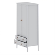 Pemberly Row Modern 2-Drawer Wood Full Wardrobe Armoire in White