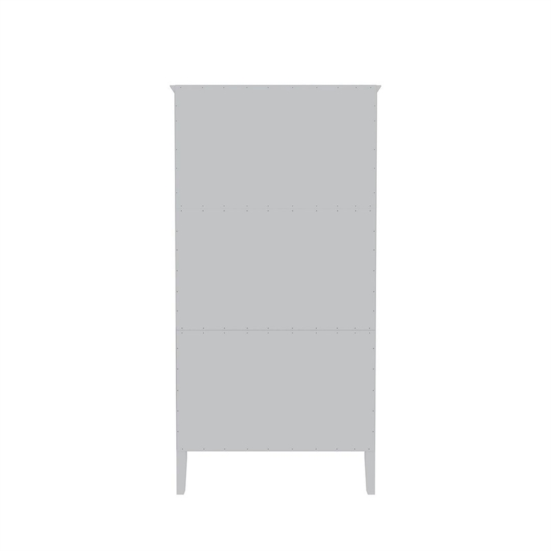 Pemberly Row Modern 2-Drawer Wood Full Wardrobe Armoire in White