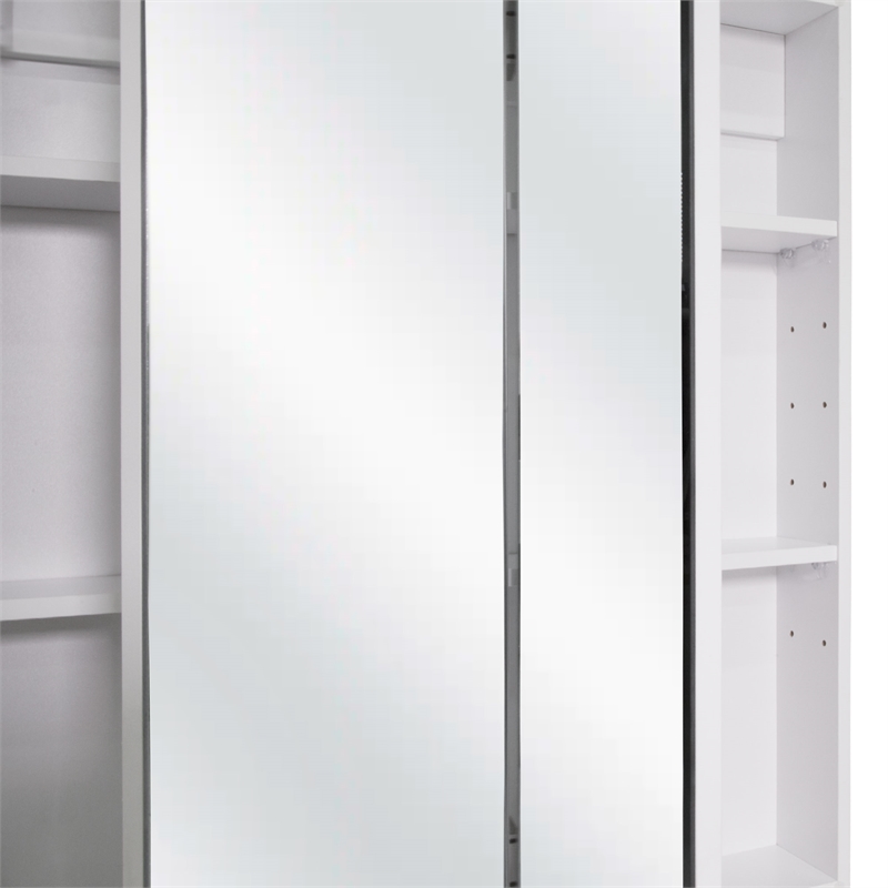 Pemberly Row Modern 24-Inch Wood Medicine Cabinet Mirror in White