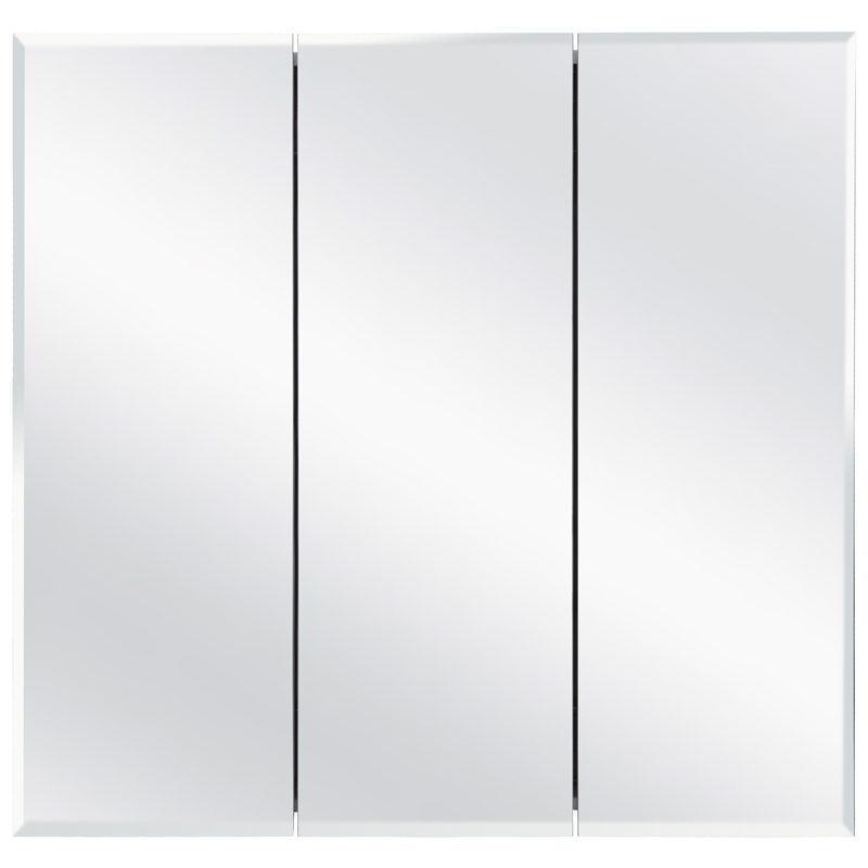 Pemberly Row Modern 24-Inch Wood Medicine Cabinet Mirror in White