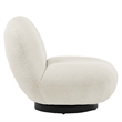 Pemberly Row Modern Boucle Fabric Upholstered Swivel Chair in Ivory/Black