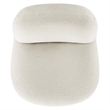 Pemberly Row Modern Boucle Fabric Upholstered Swivel Chair in Ivory/Black