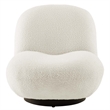 Pemberly Row Modern Boucle Fabric Upholstered Swivel Chair in Ivory/Black