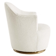 Pemberly Row Modern Boucle Fabric Upholstered Swivel Chair in White